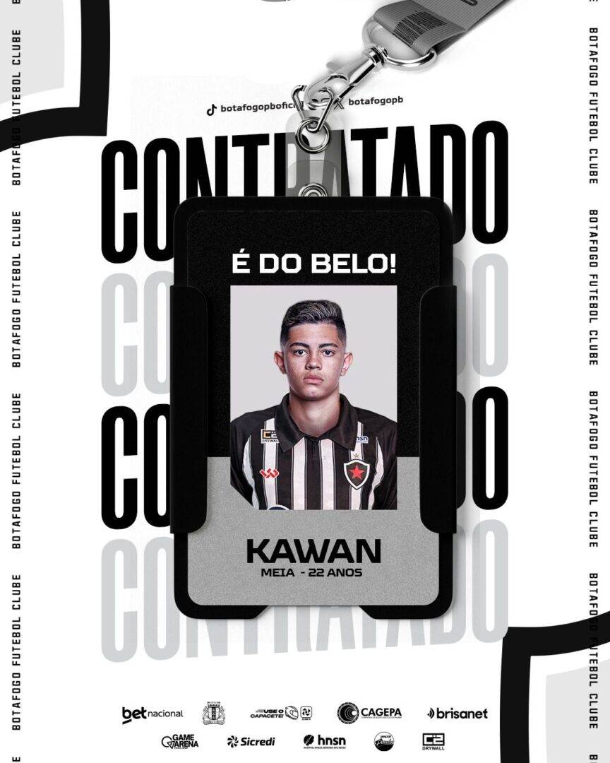 Botafogo-PB confirma a contratação do meio-campista Kawan, ex-Santo Andre-SP